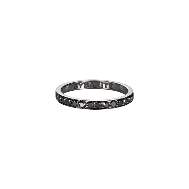 Classic Band Ring in Blackened Gold with Black Diamonds  BR1.15  Sybarite Jewellery - image 0