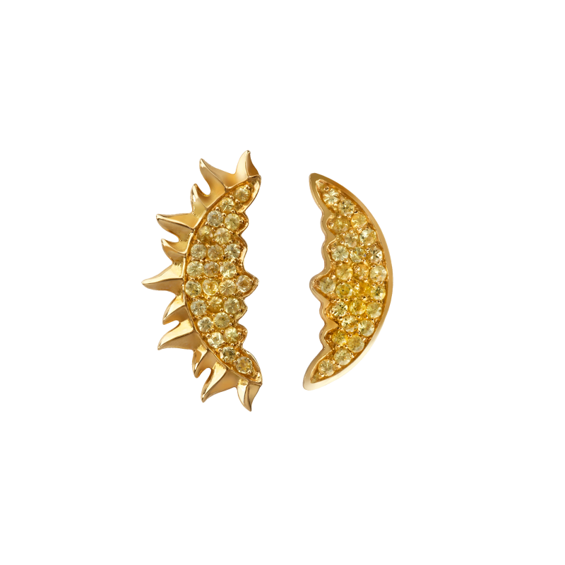 Day & Night Earrings in Yellow Gold with Yellow Diamonds NDE6.213 Sybarite Jewellery - image 0