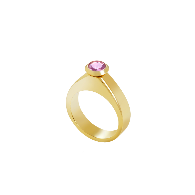 Dancing Doll Ring in Yellow Gold with White Diamonds, Pink Sapphires and Pearls DDR5.24.26.22 Sybarite Jewellery - image 4
